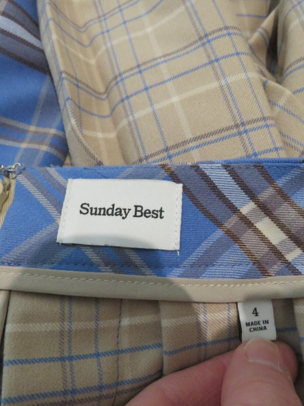 ARITZIA SUNDAY BEST Olive Micro Pleat Plaid Mini Skirt 4 Academia Coquette Prep - Picture 14 of 15
